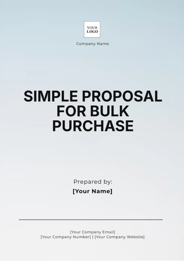 Free Simple Proposal for Bulk Purchase Template to Edit Online