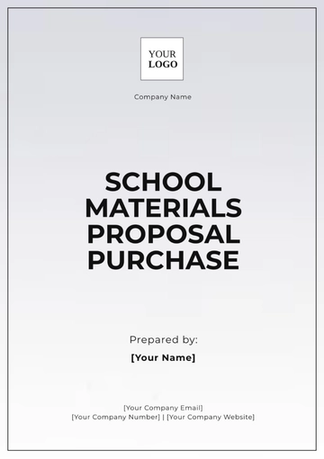 Free School Materials Proposal Purchase Template to Edit Online