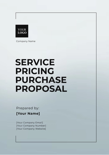 Free Service Pricing Purchase Proposal Template to Edit Online