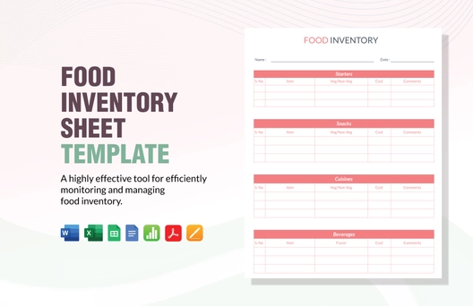 Food Inventory Sheet Template