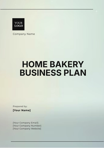 Free Home Bakery Business Plan Template to Edit Online