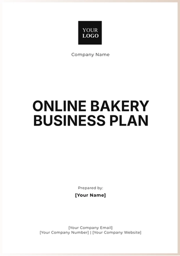 Free Online Bakery Business Plan Template to Edit Online