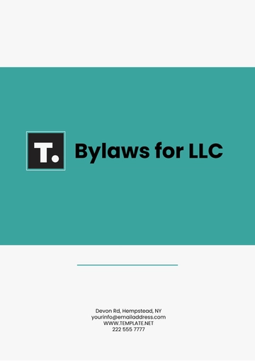 Free Professional Bylaws Template for LLC to Edit Online