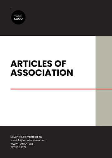 Free Articles of Association Template to Edit Online