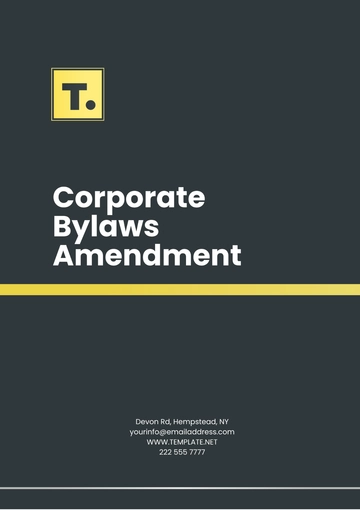 Free Corporate Bylaws Amendment Template to Edit Online