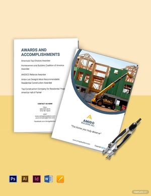Editable Residential Construction Bi-Fold Brochure Template