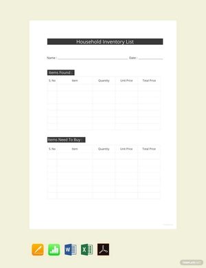 Household Inventory Template