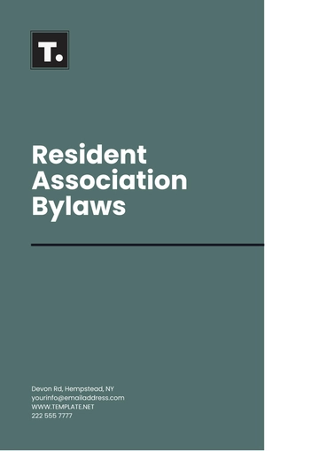 Free Resident Association Bylaws Template to Edit Online
