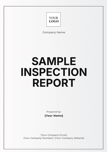 Free Sample Inspection Report Template to Edit Online