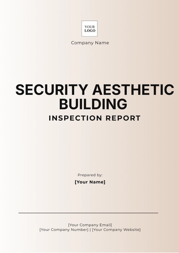 Free Security Aesthetic Building Inspection Report Template to Edit Online