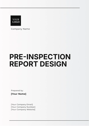 Free Pre Inspection Report Design Template to Edit Online