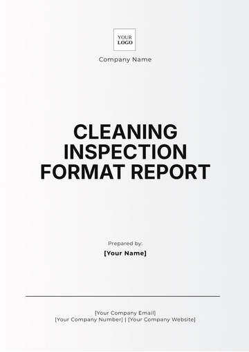 Free Cleaning Inspection Format Report Template to Edit Online