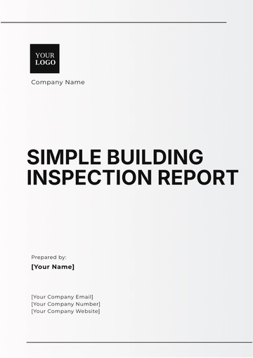 Free Simple Building Inspection Report Template to Edit Online