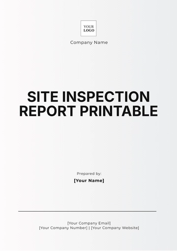 Free Site Inspection Report Printable Template to Edit Online