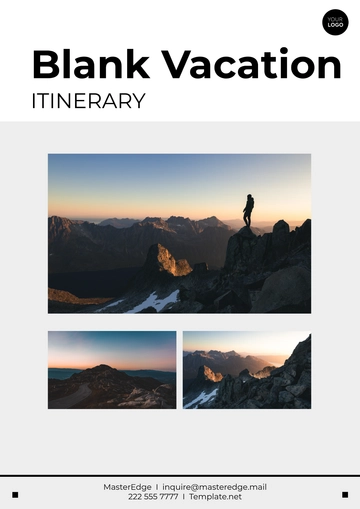 Free Blank Vacation Itinerary Template to Edit Online