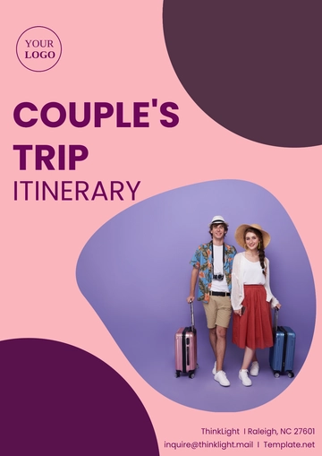 Free Couple???s Trip Itinerary Template to Edit Online