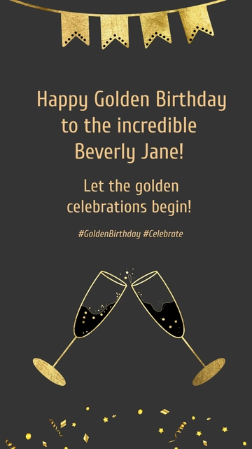 Free Golden Birthday Instagram Story Template to Edit Online Free Golden Birthday Instagram Story Template to Edit Online