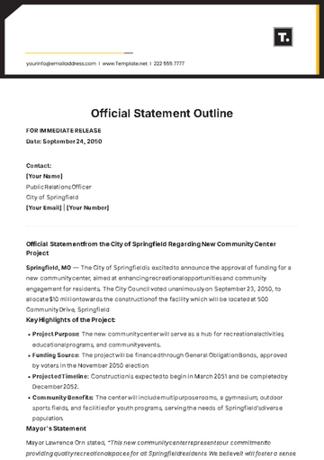 Free Official Statement Outline Template to Edit Online