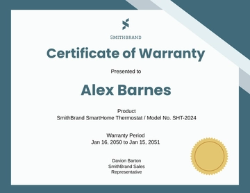Free Warranty Certificate Design Template to Edit Online
