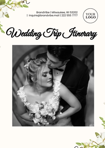 Free Wedding Trip Itinerary Layout Template to Edit Online