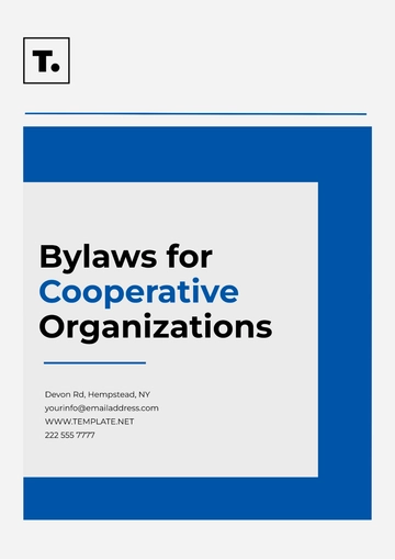 Free Bylaws Template for Cooperative Organizations to Edit Online