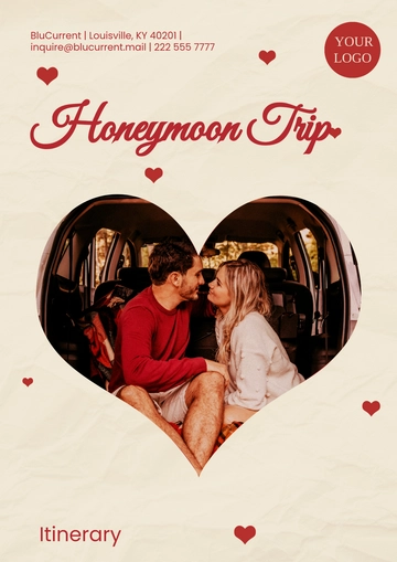 Free Honeymoon Trip Itinerary Template to Edit Online