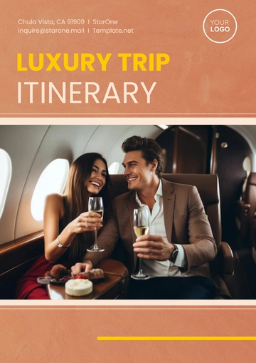 Free Luxury Trip Itinerary Template to Edit Online