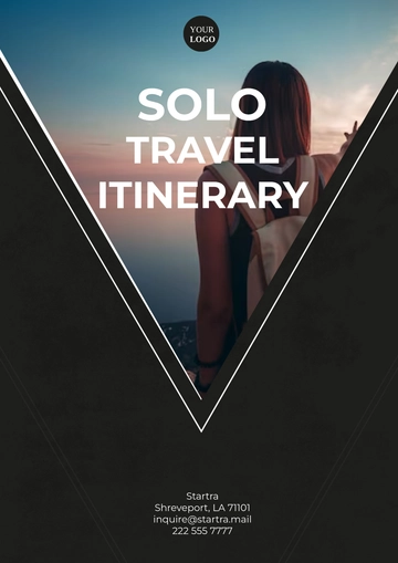 Free Solo Travel Itinerary Template to Edit Online