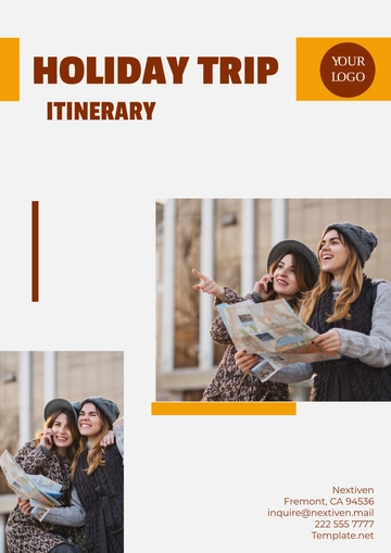 Free Holiday Trip Itinerary Template to Edit Online
