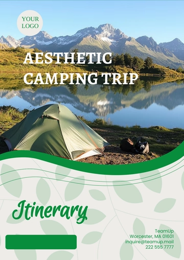Free Aesthetic Camping Trip Itinerary Template to Edit Online