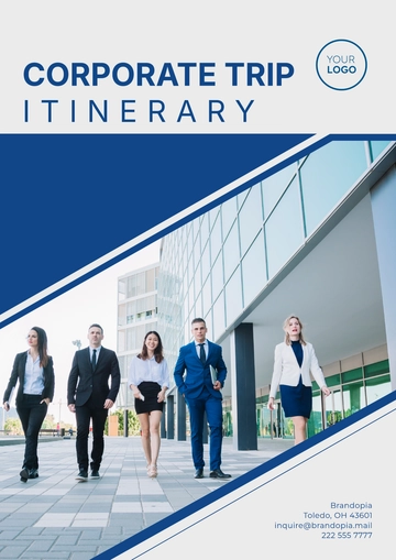 Free Corporate Trip Itinerary Template to Edit Online