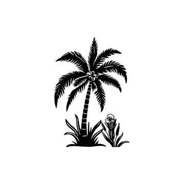 Free Black & White Tropical Clipart to Edit Online
