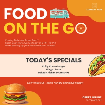 Free Food Truck Social Media Post Template to Edit Online Free Food Truck Social Media Post Template to Edit Online
