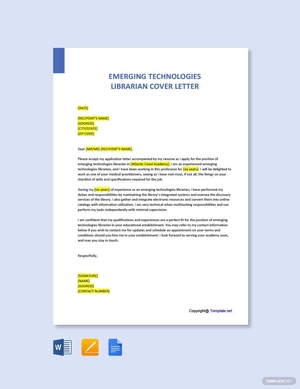Emerging Technologies Librarian Cover Letter