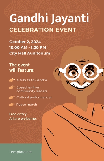 Free Gandhi Jayanti Poster Template to Edit Online