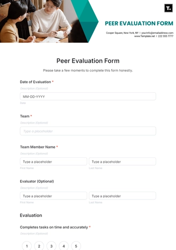 Free Peer Evaluation Form Template to Edit Online