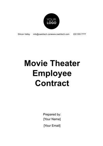 Free Movie Theater Employee Contract Template to Edit Online