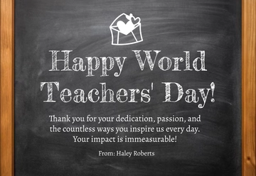 Free World Teachers' Day Card Template to Edit Online