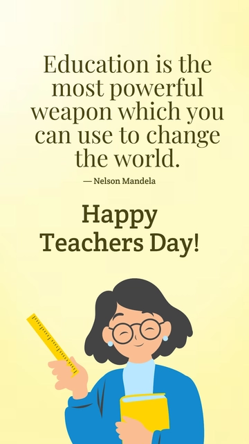 Free Happy Teachers Day Quote Template to Edit Online