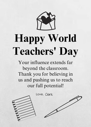 Free Inspirational Teachers Day Message Template to Edit Online