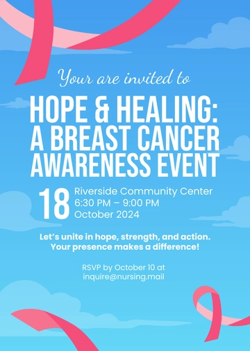 Free Breast Cancer Awareness Month Invitation Template to Edit Online