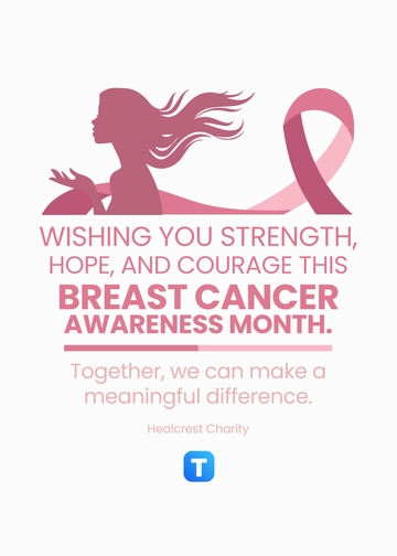 Free Breast Cancer Awareness Month Wishes Template to Edit Online