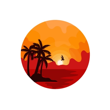 Free Tropical Sunset Clipart to Edit Online