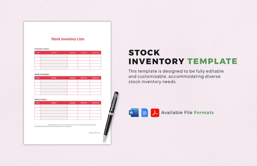 Stock Inventory Template
