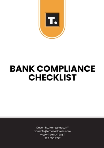 Free Bank Compliance Checklist Template to Edit Online