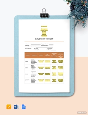 Employee Exit Checklist Template
