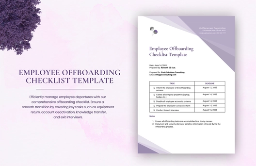 Employee Offboarding Checklist Template
