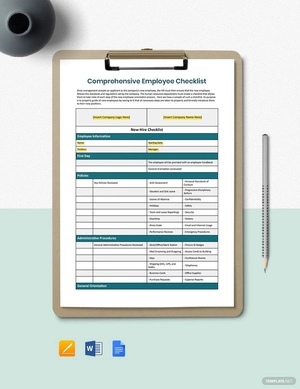 Comprehensive New Employee Checklist Template