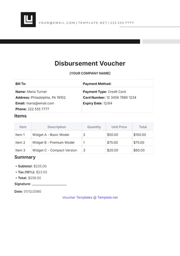 Free Disbursement Voucher Template to Edit Online