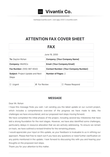 Free Attention Fax Cover Sheet Template to Edit Online